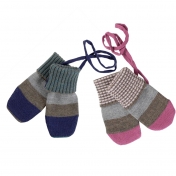 Stripy Merino Mittens by Lille Barn